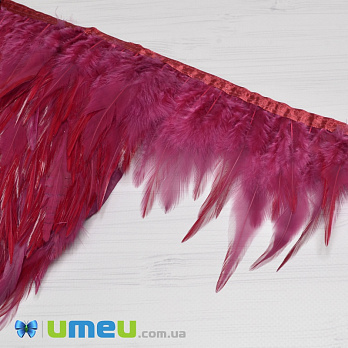 Перья петуха на ленте, 8-15 см, Малиновые темные (PER-038919)