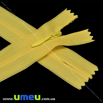 Молния потайная неразъемная, 50 см, Тип 3, Желтая (ZIP-016054)