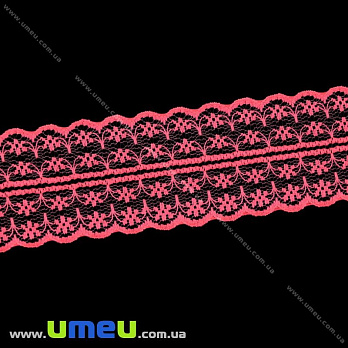 Кружево тонкое, 45 мм, Коралловое темное (LEN-020687)