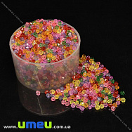 Намистини акрилові Біконуси, 3х3 мм, Мікс (BUS-028823)