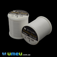 Нитка для бісеру Miyuki 01, Біла, 50 м (MUL-045277)