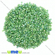 Бісер китайський рубка, 2,2 мм, Зелений АВ прозорий (BIS-026191)