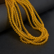 Намистини скляні прозорі, 4,5 мм, Круглі, Помаранчеві (BUS-057242)