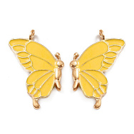Подвеска метал. Бабочка парная желтая, 34х32 мм, Золото (POD-053760)