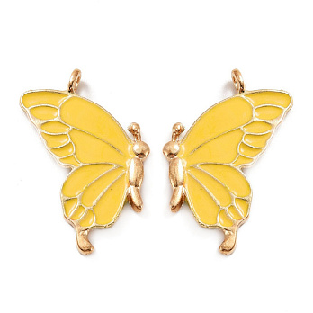 Подвеска метал. Бабочка парная желтая, 34х32 мм, Золото (POD-053760)