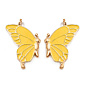 Подвеска метал. Бабочка парная желтая, 34х32 мм, Золото (POD-053760)