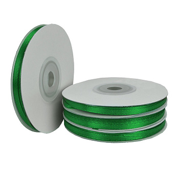 Атласная лента двухсторонняя, 3 мм, Зеленая (LEN-057054)