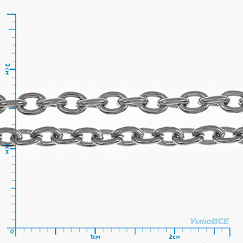 Цепь из нержавеющей стали, 3 мм, Темное серебро (ZEP-058383)