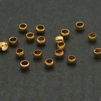 Бусины Стопперы, 2 мм, Круглые, Золото (BUS-058395)