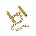 Замок-карабін із нерж. ст. з круглими затискачами 20х4 мм, Золото (STL-057024)