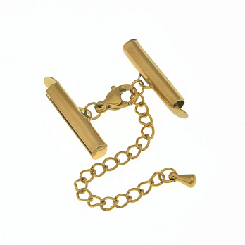 Замок-карабін із нерж. ст. з круглими затискачами 20х4 мм, Золото (STL-057024)