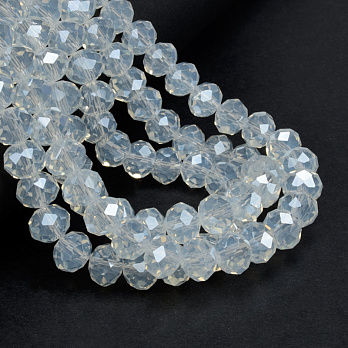 Бусины рондели, 10х7 мм, Полупрозрачные опал (BUS-057165)