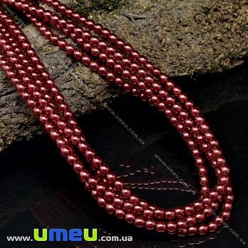 Намистини чеське скло Preciosa Перли 3 мм 70498, Червоний (BUS-036050)