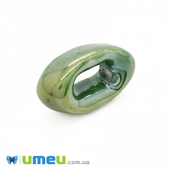 Бусина керамическая УЦЕНКА, 28х9х16 мм, Зеленая (BUS-010537)