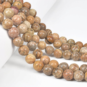 Бусины Яшма пейзажная, Натур. камень, 10,5 мм, Круглые (BUS-057851)