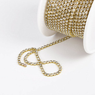 Стразовий ланцюг SS6 - 2,0 мм, Золото, Стрази скляні білі (ZEP-036409)