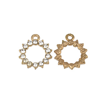 Підвіска метал. Кругла зі стразами, 17х14 мм, Золото (POD-054996)