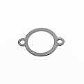 Коннектор из нерж. стали Круглый, 18х13 мм, Темное серебро (STL-055482)
