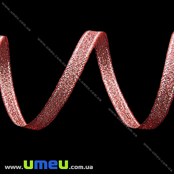 Стрічка парчева, 6 мм, Червона з сріблом (LEN-001545)