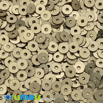 Пайетки Индия круглые плоские, 4 мм, Золотистые (PAI-037646)