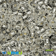 Бісер чеський 6/0, №78102, Сріблястий, Блискучий (BIS-024373)