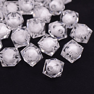 Намистини для сумок ОПТ Акрилові, Куб гранований, 12х11 мм, Білі (BUS-056155)