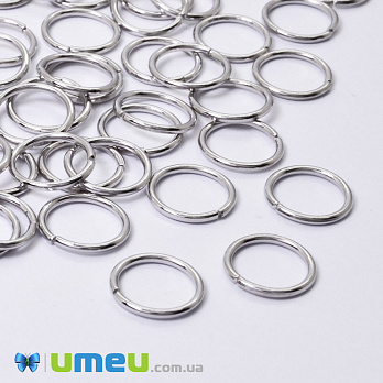 Колечки, Темное серебро, 10 мм, толщина 1 мм (PIN-048950)