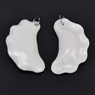 Підвіска Вареник з полімерної глини, 35х23 мм, Білий (POD-059381)