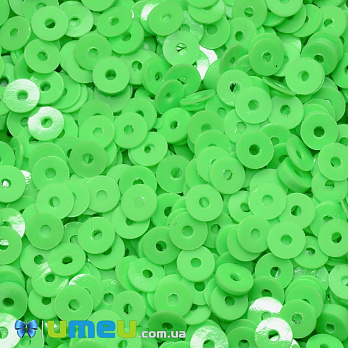 Пайетки Индия круглые плоские, 4 мм, Салатовые (PAI-037609)