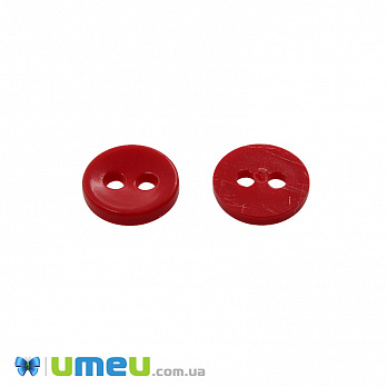 Пуговица пластиковая Круглая, 11,5 мм, Красная (PUG-047932)