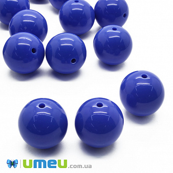 Намистини пластикові Круглі, 20 мм, Сині (BUS-047366)