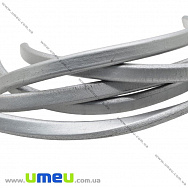 Основа для браслета Regaliz з нат. шкіри УЦЕНКА, Сіра метал., 10х6мм, 20 cм (OSN-017039)