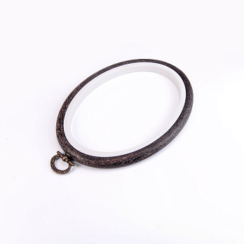 Пяльцы-рамка NURGE овальные пластиковые 11,5х15 см, Коричневые (MUL-055583)