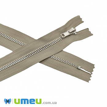 Молния брючная металлическая неразъемная, 18 см, Тип 4, Бежевая, Серебро (ZIP-045378)