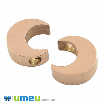 Бусина из нержавеющей стали Луна, 8х7 мм, Розовое золото (STL-044600)