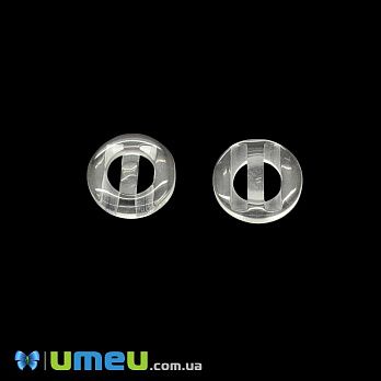 Пуговица пластиковая Круглая, 11 мм, Прозрачная (PUG-046614)