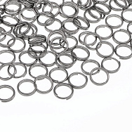 Колечка подвійні з нерж. сталі, 7 мм, 0,6 мм, Темне срібло (STL-060422)