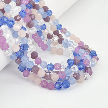 Намистини круглі грановані, 6 мм, Мікс бузковий (BUS-057330)