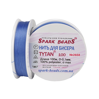 Нить для бисера Титан 100, Небесно-синяя №2658, 100 м (MUL-010637)