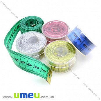 Сантиметрова стрічка двостороння в пластиковому контейнері, 18 мм, Мікс (SEW-014009)