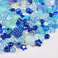Бусины пластиковые, Микс синий (BUS-062218)