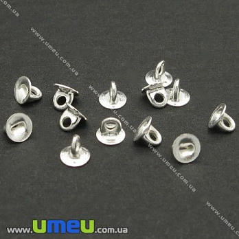 Держатель для плоской основы, 4х3,5 мм, Светлое серебро (DIF-006734)