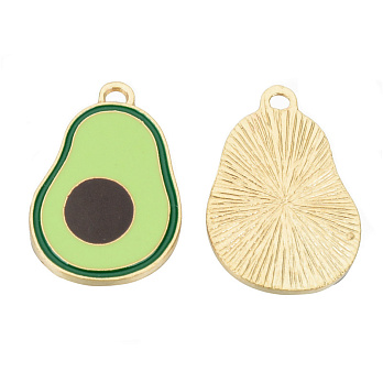 Подвеска метал. Авокадо зеленое, 27х17 мм, Золото (POD-043589)