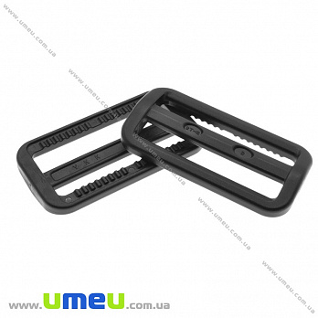 Перетяжка 2х-щелевая пластиковая YKK, Черная, 50 мм (BAG-034678)