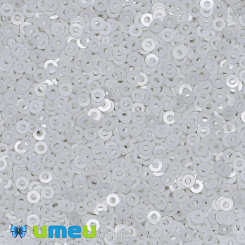 Пайетки Италия круглые плоские, 2 мм, Белые №1004 Bianco Ghiaccio Opaline (PAI-039169)
