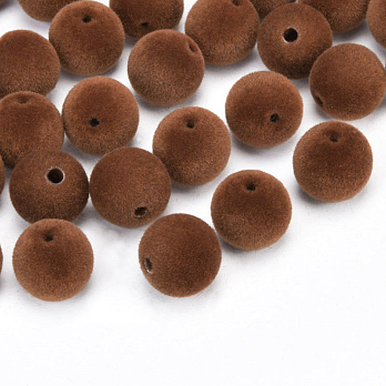 Бусина бархатная, Круглая, 10 мм, Коричневая (BUS-060184)