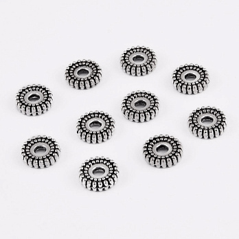 Бусины-разделители мет., 7,3х2 мм, Античное серебро (BUS-055348)