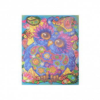 Набор алмазной живописи на картоне 25х21 см, Яркая совушка (SXM-051464)