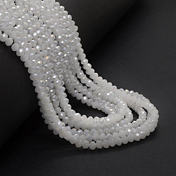 Намистини ронделі, 3,5х3 мм, Білі AB (BUS-029926)