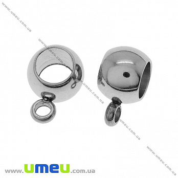 Бейл з нержавіючої сталі, 9х6х5 мм, Темне срібло (STL-028375)